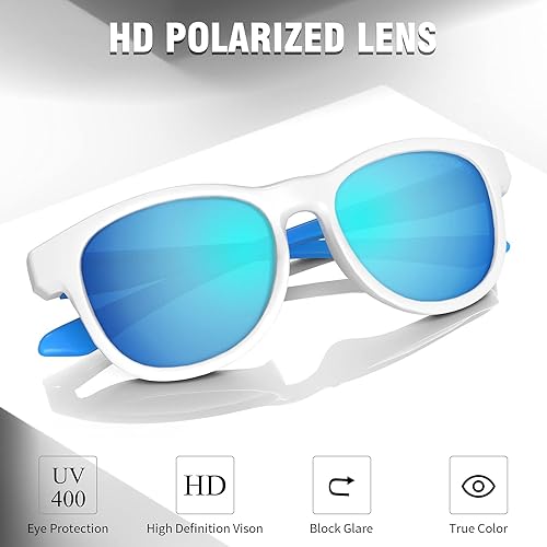 Miniatura 3 de Gafas de sol polarizadas con marco TPEE para niños, protección UV, gafas deportivas para niños y niñas de 5 a 13 años