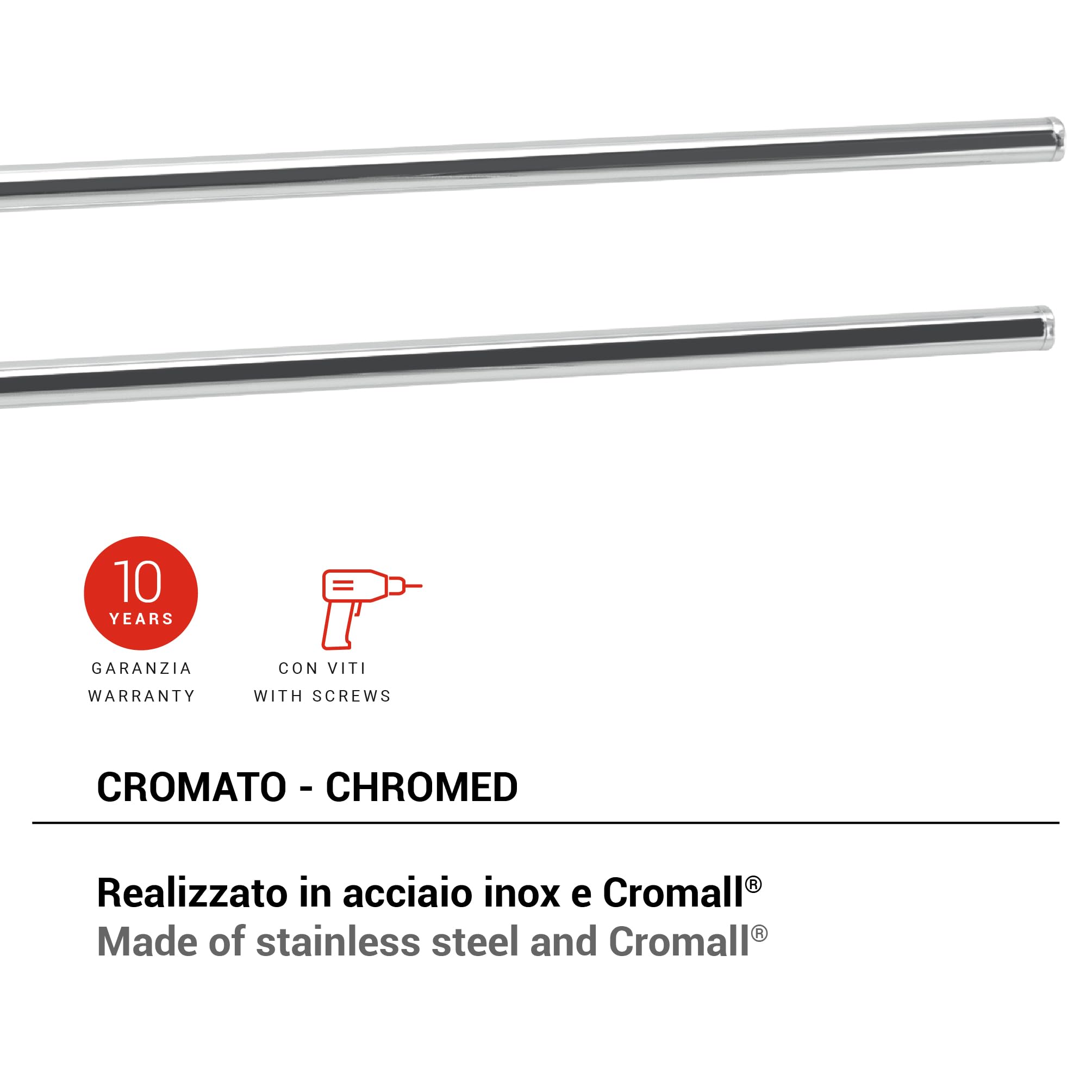 Gedy Towel bar Double articulated Tonga Chrome, 4,7x39,1x5,8cm - Image 2