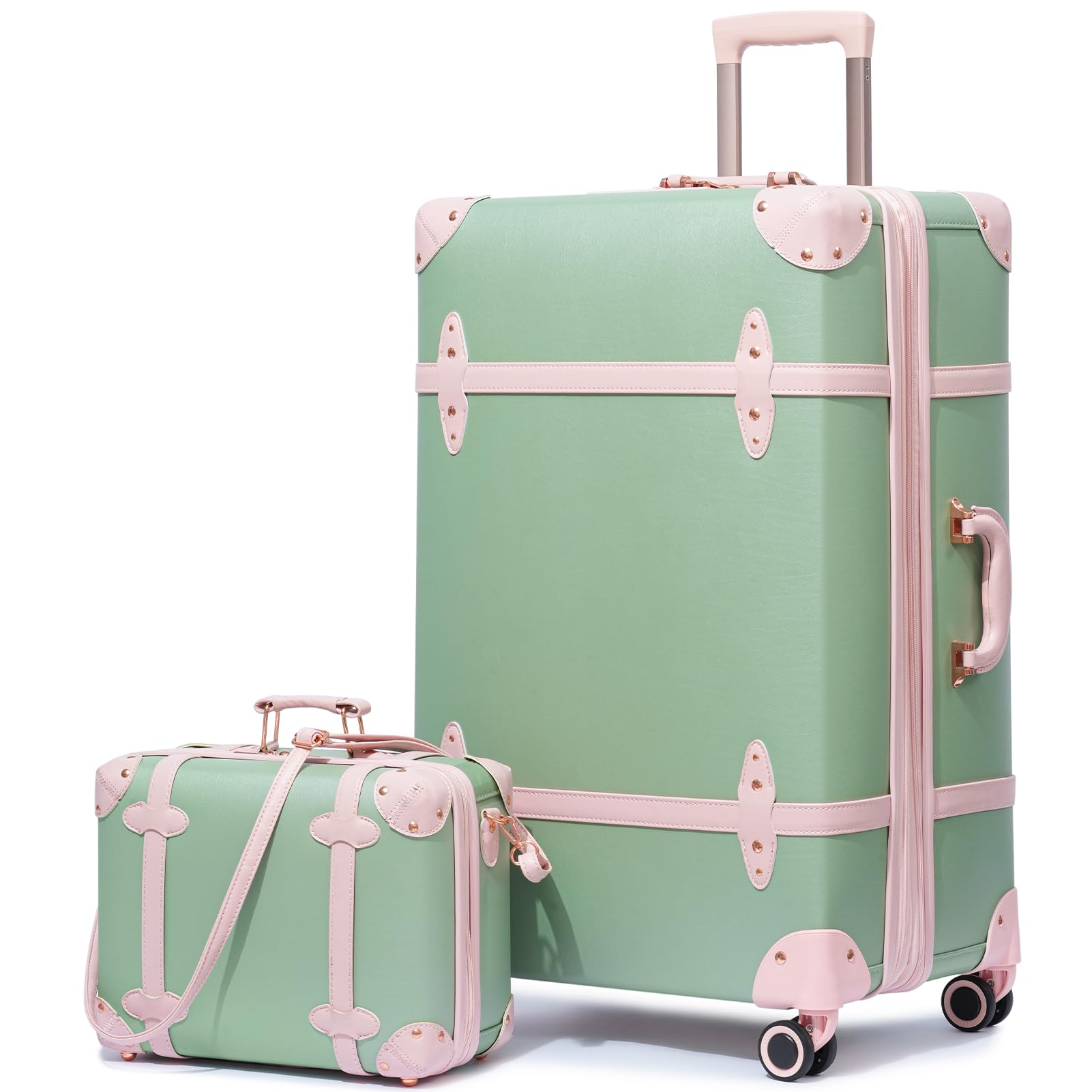 Amazon.com: NZBZ Vintage Luggage Set, Pearlescent PU Leather Retro Amazon.com: NZBZ Vintage Luggage Set, Pearlescent PU Leather Retro
