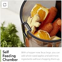 Vista 6 de Hurom H320 Cold Press Juicer Machine, Easy to Clean Masticating Slow Juicer, Coarse Strainers, Self-Feeding, Hands Free, Family Size, Quiet Motor