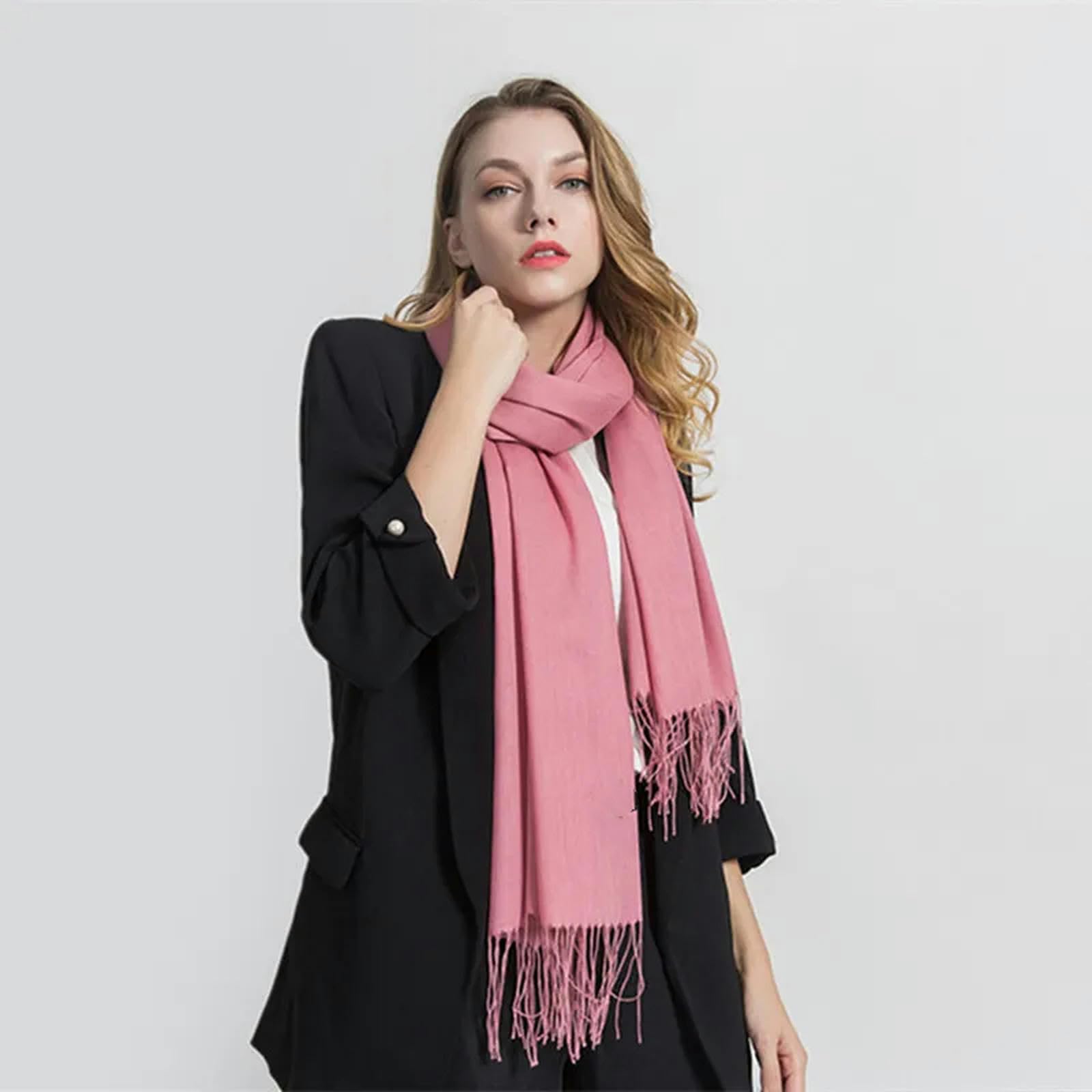 Szalik moda solidny szalik kobiety miękkie zimowe ciepłe szaliki hidżab damski szal chusty bandana fulard
