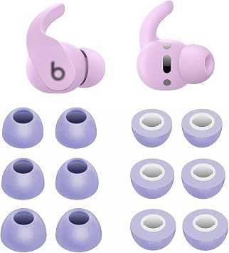 ALXCD Foam Eartips Compatible with Beat Fit Pro, S/M/L 3 Sizes 6 Pairs Soft Memory Foam Earbuds Tips Replacement Ear Tips, Compatible with Beat Fit Pro, 6 Pairs Purple