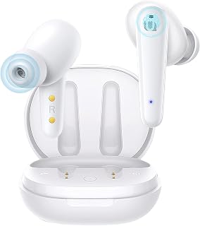yoyomax Wireless Earbuds Bluetooth 5.0 Headphones Touch Control, HiFi Stereo Bluetooth Earphones with Enhanced Bass, ENC Noise Cancelling for Clear Calls, IPX5 Waterproof, 24H Playtime, White