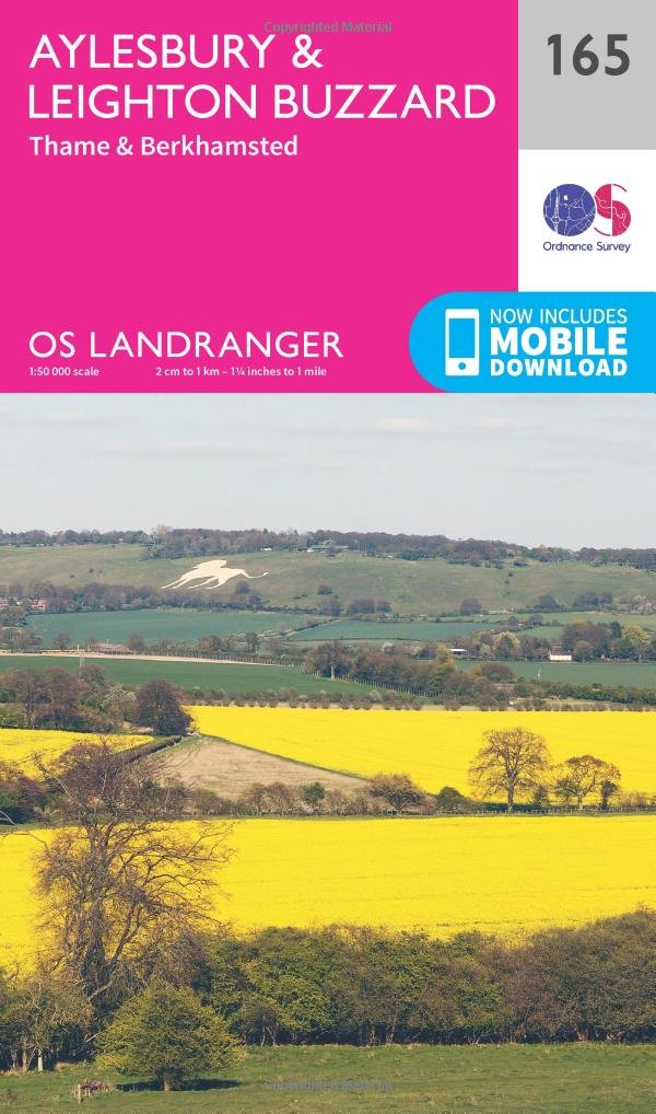 Aylesbury & Leighton Buzzard Map | Thame & Berkhamsted | Ordnance Survey | OS Landranger Map 165 | England | Walks | Cycling | Days Out | Maps | Adventure