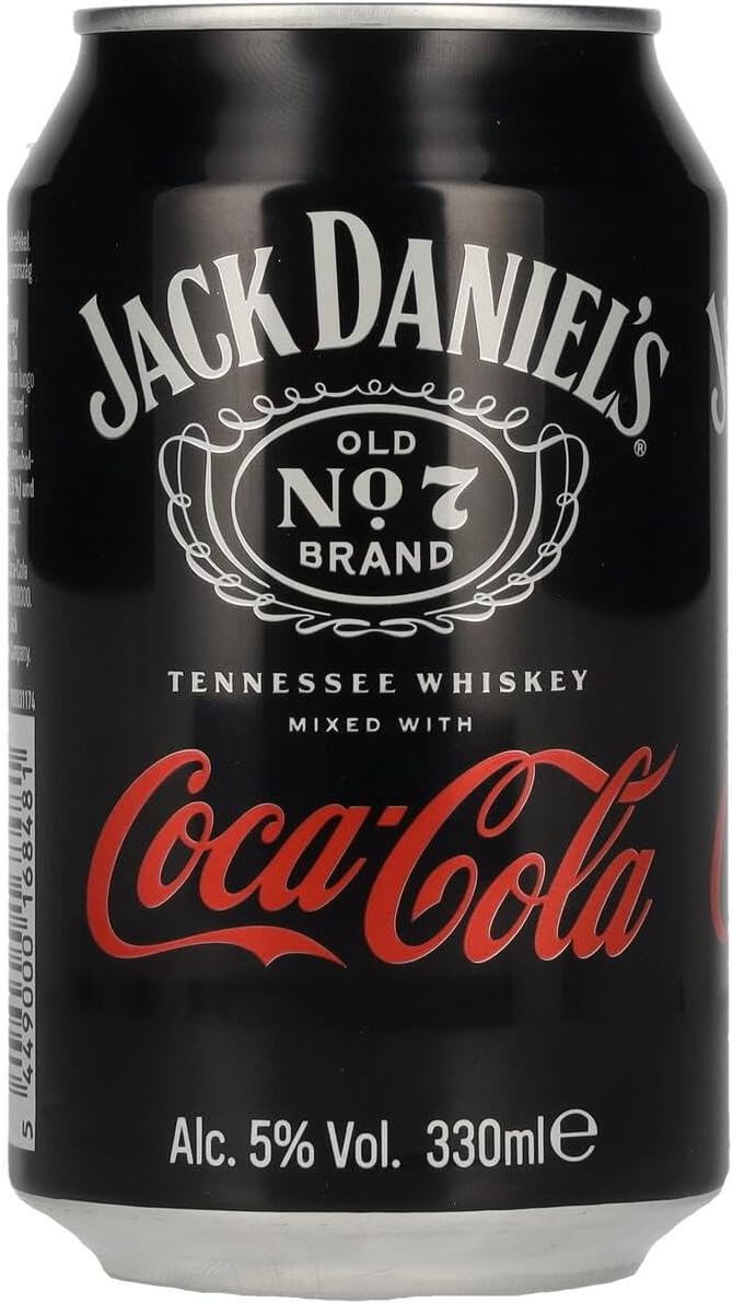Jack Daniels Tennessee Whiskey and Cola Premixed Cans 330 ml (Pack of 12)