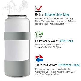 Greant Double Protective Water Bottle Boot compatible with Hydro Flask, Silicone Flex Boot compatible with Hydroflask Boot, Universal Anti-Slip Bottle Sleeve, 3 Sizes to Choose