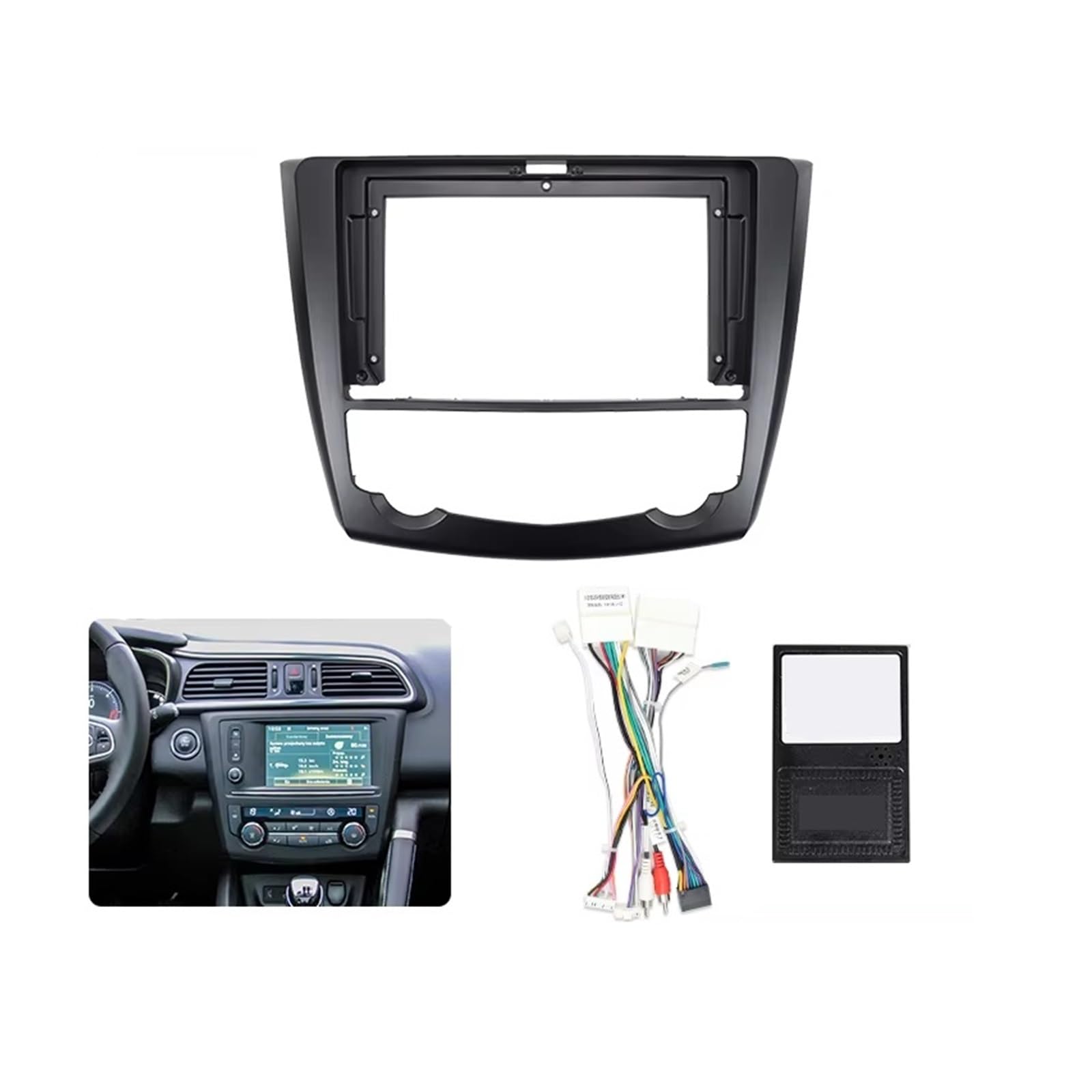Para KADJAR 9 Pulgadas Coche Fascia Doble Din Dvd Marco Adaptador De Conexión Audio Panel Tablero Fascia Radio Coche