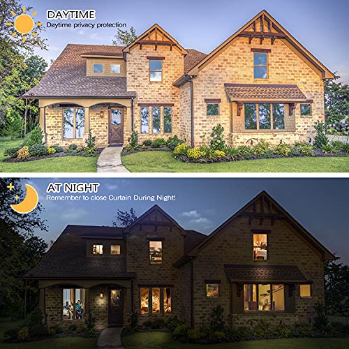 Window Tint For Home One Way Daytime Privacy Window Film Heat Control Sun Blocking Anti Uv Non-Adhesive Static Cling Reflective Mirror Glass Film For Home Office, Black Silver, 17.5 Inch X 6.5 Feet #TOP5