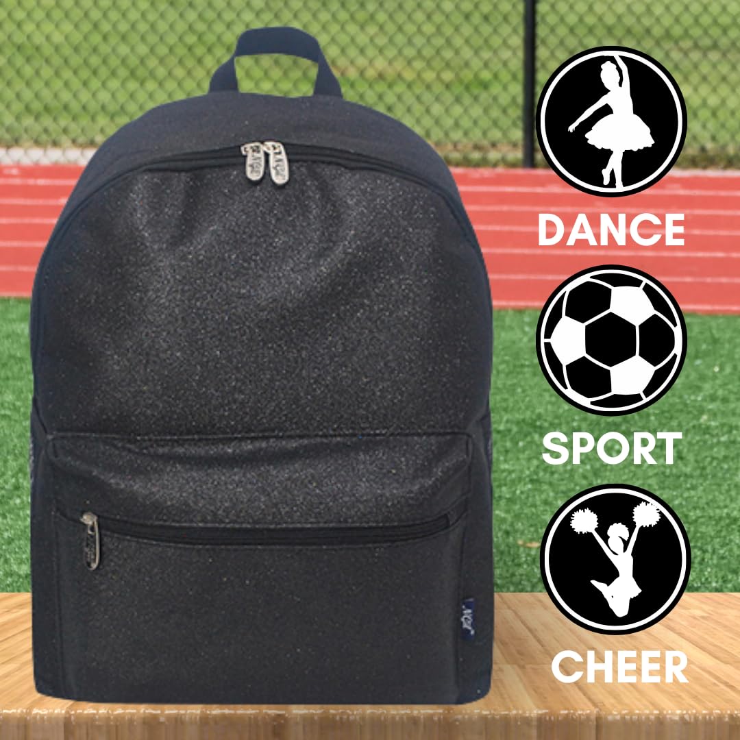 NGIL Glitzer-Rucksack für Tanzrucksack, Teamsport, Cheer Bag, Glitter-Schwarz, Large, Tagesrucksäcke