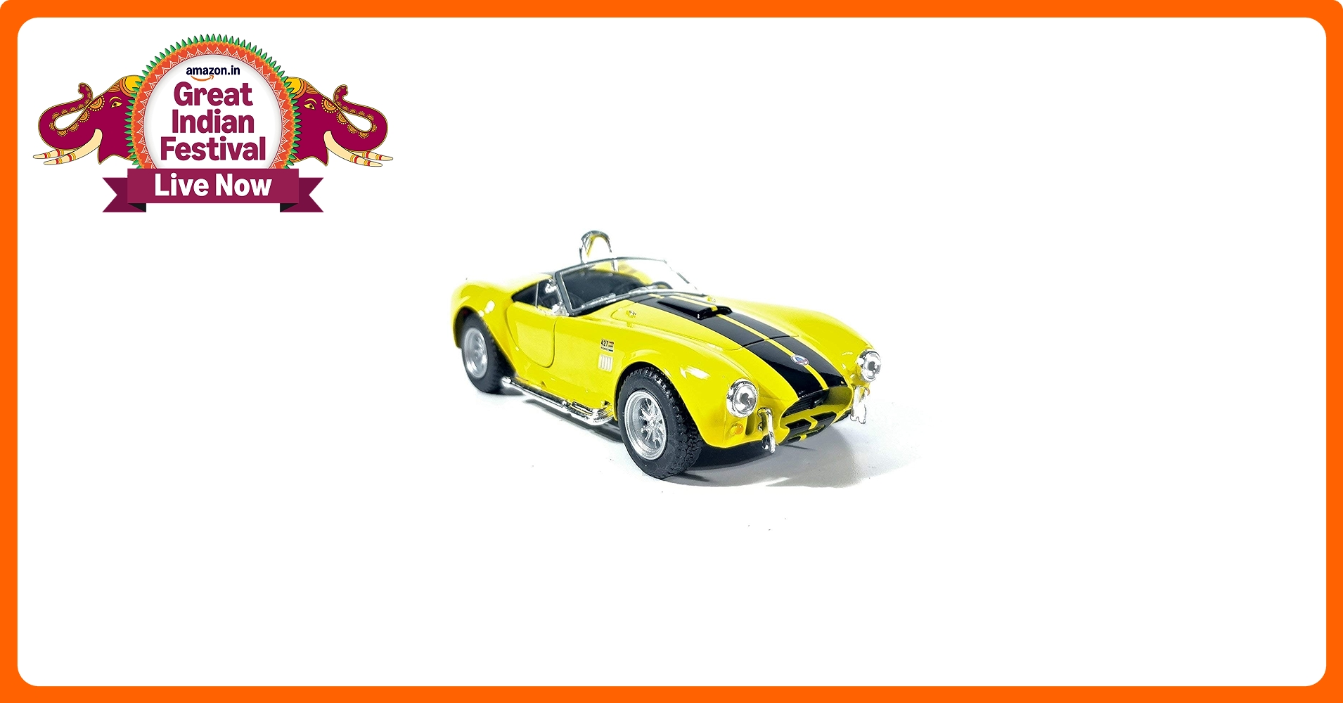 Kinsmart Licensed 5'' 1965 Shelby Cobra 427 S/C Die Cast Car
