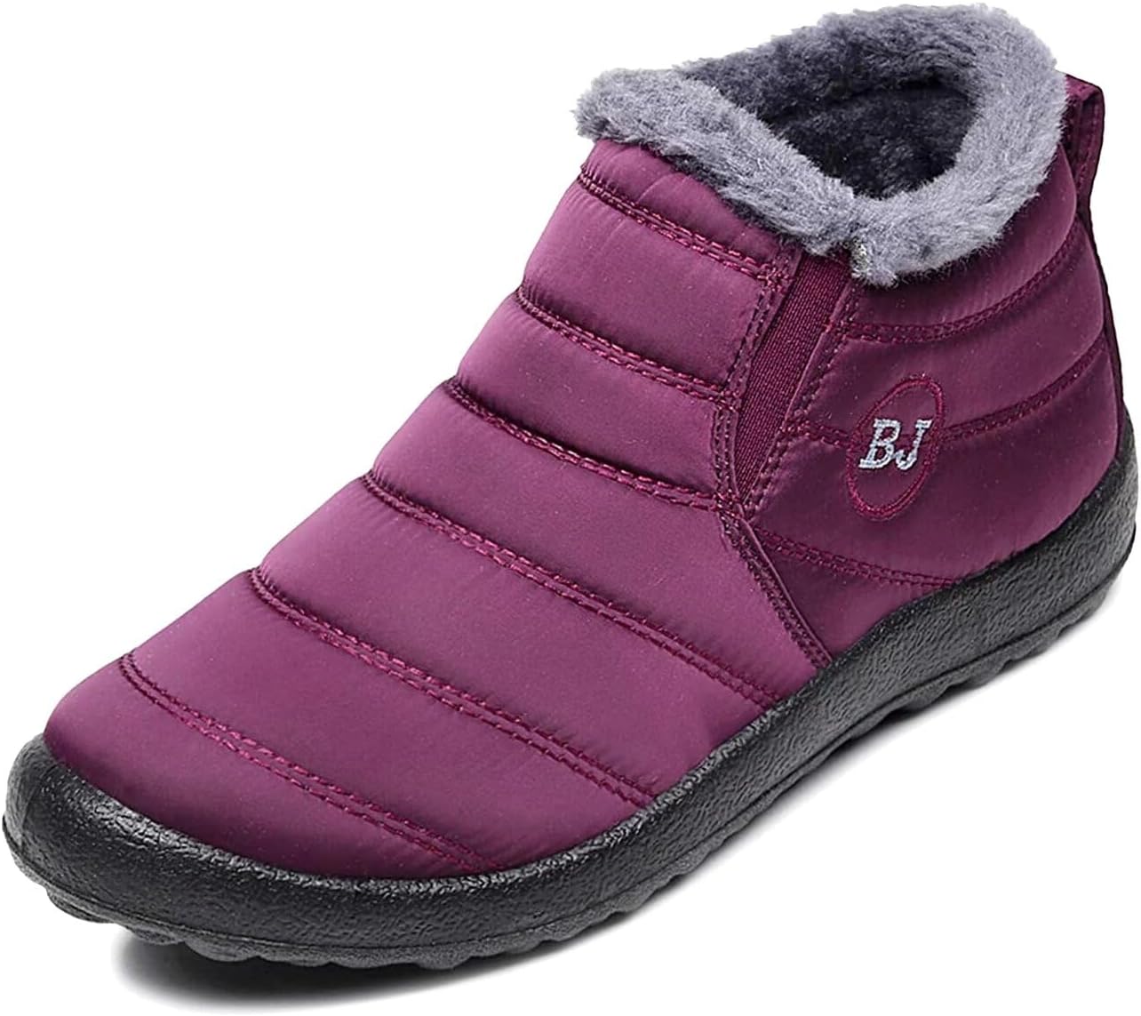 Unisex Waterproof Winter Snow Boots Warm Ankle Booties Fur Lining Shoes Lightweight