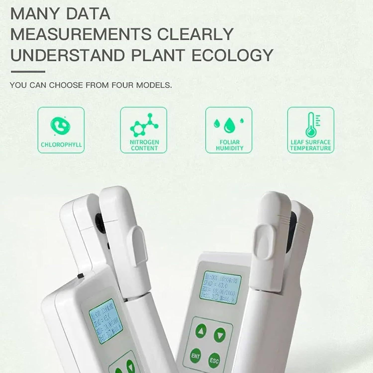 Portable Chlorophyll Meter Handheld Chlorophyll Analyzer Chlorophyll Tester Measuring for Testing Plant Chlorophyll 2000MAH Lithium Battery with USB Data Export