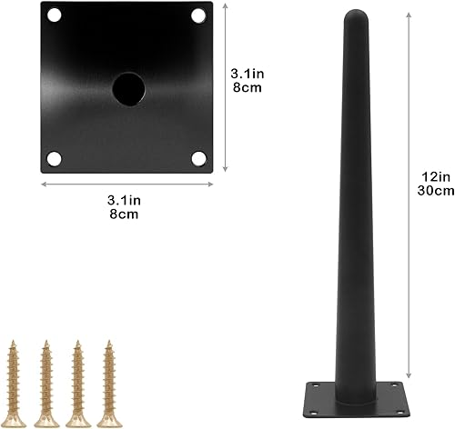 Miniatura 10 de Geesatis Juego de 4 patas de muebles resistentes de 10 pulgadas, capacidad de 1322 libras, patas de metal para muebles, patas redondas de hierro