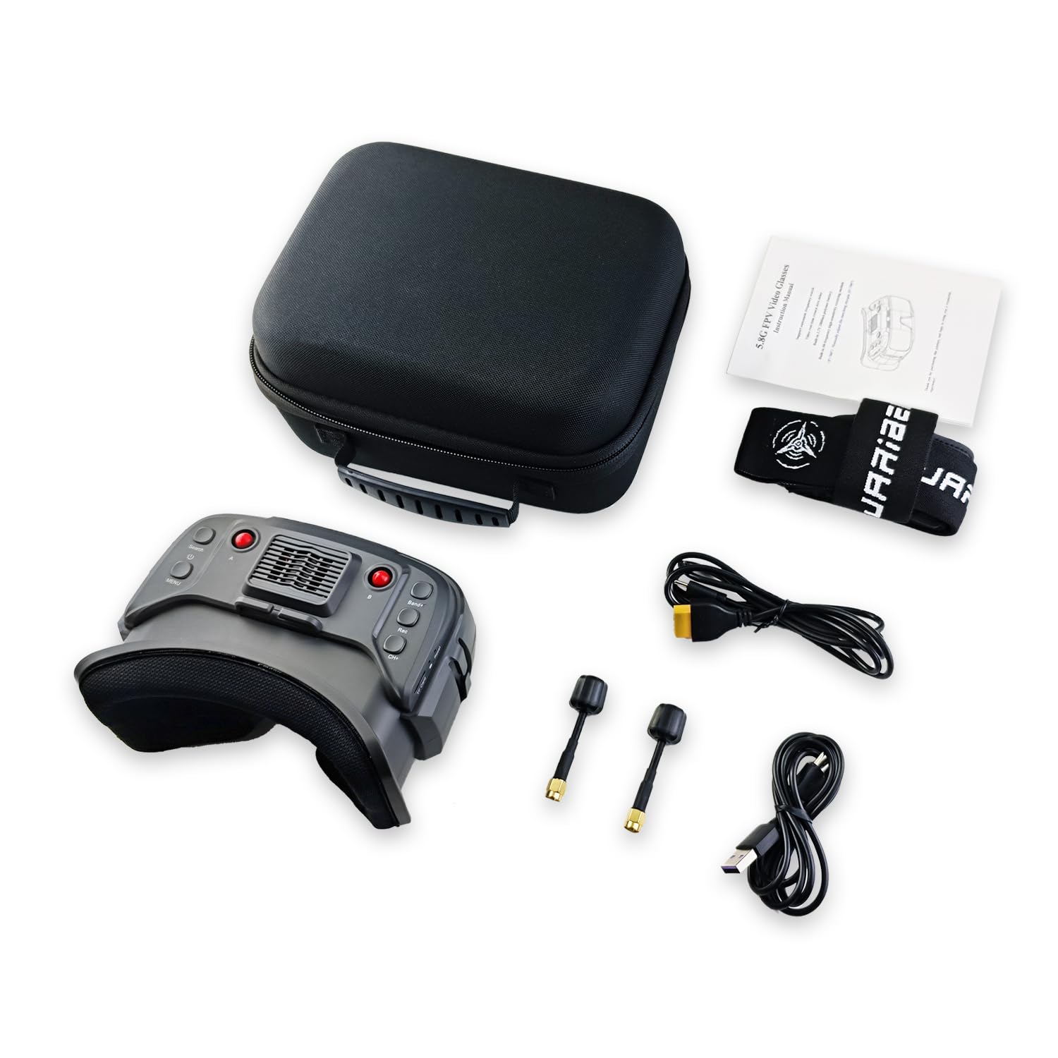 Amazon.com: SoloGood FPV Goggles 5.8G Analog with DVR 40CH 1024 * 600px IPS Screen Support DVR Recording for Analog FPV Racing Drone RC Car : Toys & Games