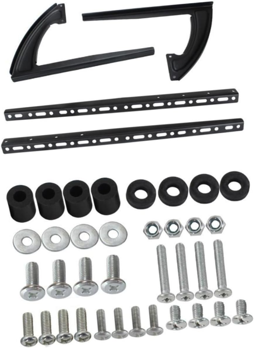 Metal Tv Stand Base Replacement for LCD LED Tvs 32-65 Inches with Tempered Base for Home and Office Use Black