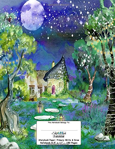 Primary Write & Draw Notebook: Sleepy Cottage by Moonlight Cover Design