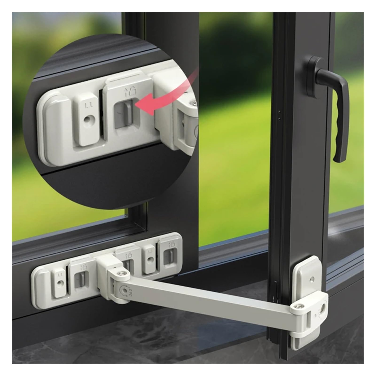 Limiteur de fenêtre Verrou de fenêtre multifonction, protection sécurité domestique, anti-ouverture, boucle réglable, support limite porte coulissante