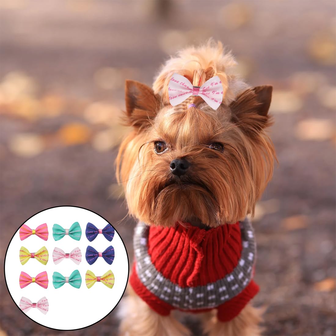 10 Pièces Barrettes pour Chiens, Chat, Chiot, Nœud Papillon, Petites Pinces à Cheveux de Chien Mignon