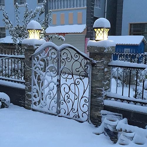 Miniatura 6 de Luces de columna al aire libre, lámpara de columna moderna IP54 impermeable luces de poste de vidrio al aire libre E26 aluminio valla poste