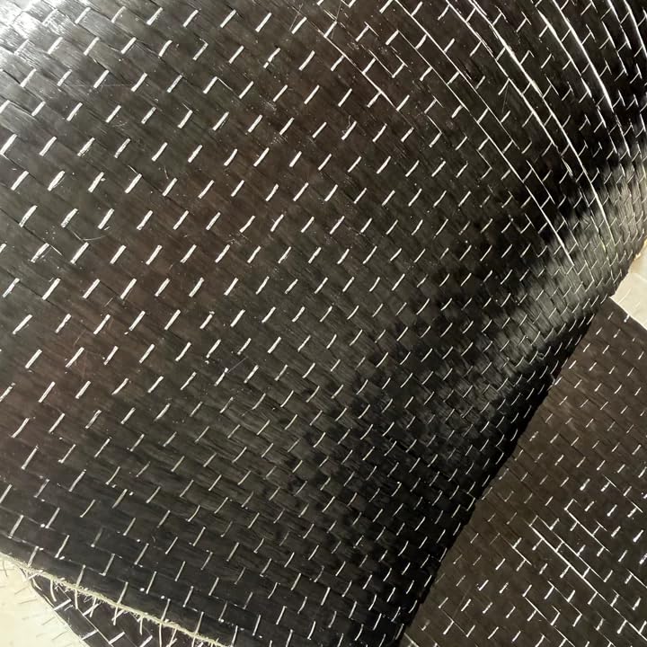 12K 8"/20cm Width 200gsm 3.4Gpa Carbon Fiber UD Uni-Directional Cloth Fabric Tap High Strength Repair Material (Wide 20cm, 1m)
