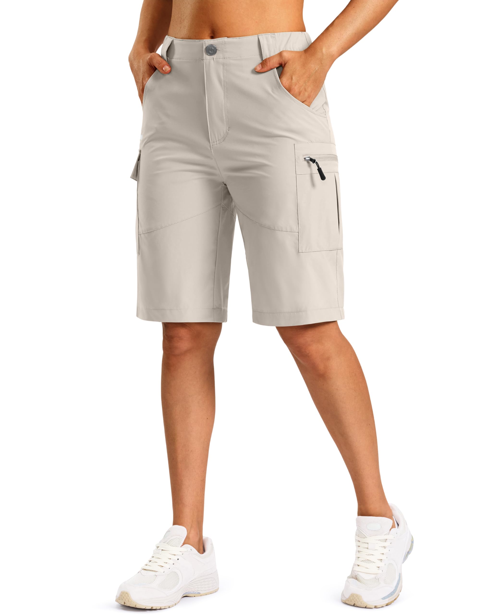 Viodia 7"/9"/11" Hiking Cargo Shorts for Women with Pockets | High Waisted, Quick Dry, Knee Length, Lightweight, Modest, Walking, Outdoor, Fishing, Traval, Casual, Summer