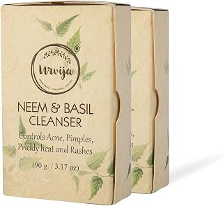 Urvija Essential Oil Based Handmade Neem and Basil Cleanser Soap - No Sulphates for All Skin Type - Certified Palm Oil-Fre... Price In India