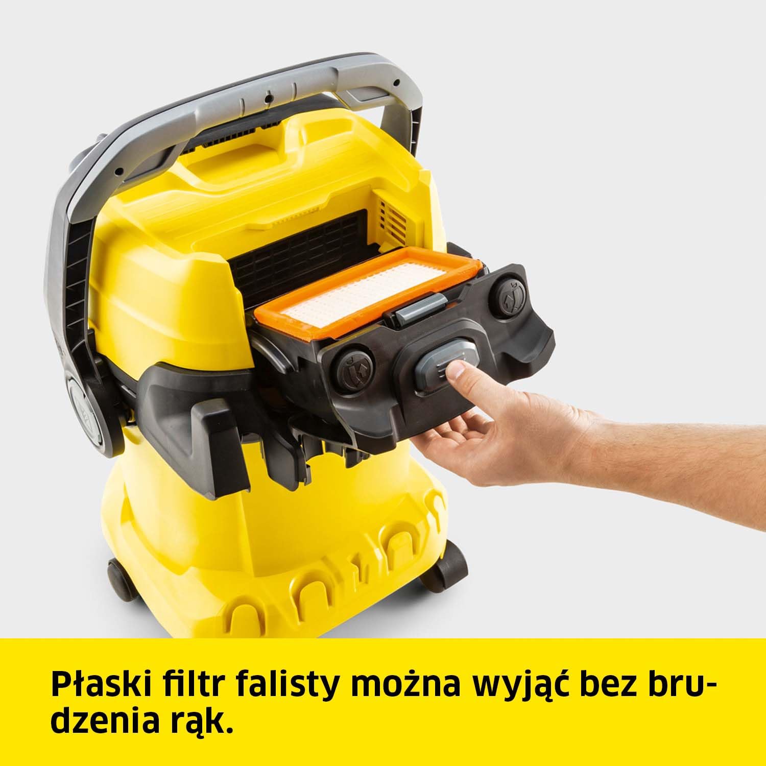 Kärcher WD 5P V-25/5/22 - Aspirapolvere multifunzione, funzione ventilatore, potenza: 1100 W, serbatoio in plastica: 25 l, tubo: 2,2 m, con presa, filtro pieghettato piatto, bocchetta a lancia a