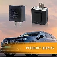 Vista 4 de 4 relés de señal de giro de auto ajustable impermeable de 2 pines, relé LED universal duradero para camiones, SUV, automóviles (negro)