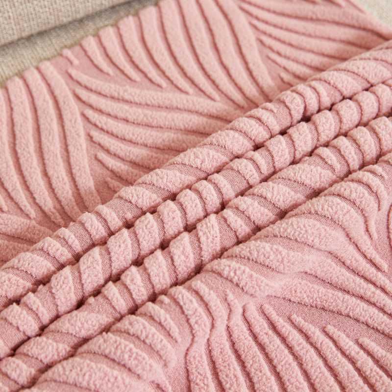 Image of HOMETHREADS Elastic Jacquard Chair Cover - Stretchable, Removable & Washable Short Dining Chair Slipcover | Durable Seat Protector for Kitchen, Dining Room & Banquet Chairs (Pink, Pack of 8)