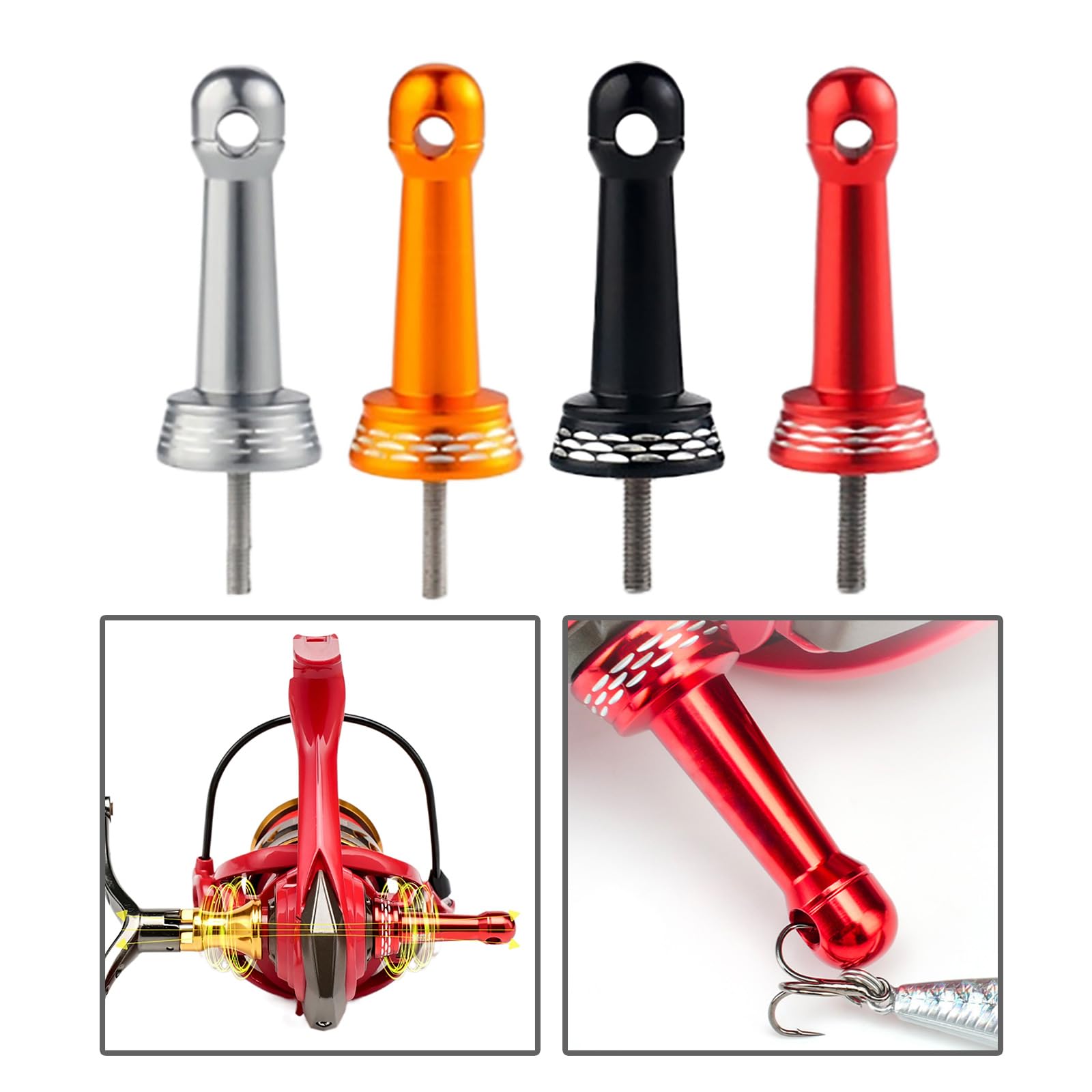 Dasdffvf AntiCollision Fishing Wheel Stabilizers Fishing Reel Stand Aluminium Alloy Fishing Reel Balances Easy to Use, Red
