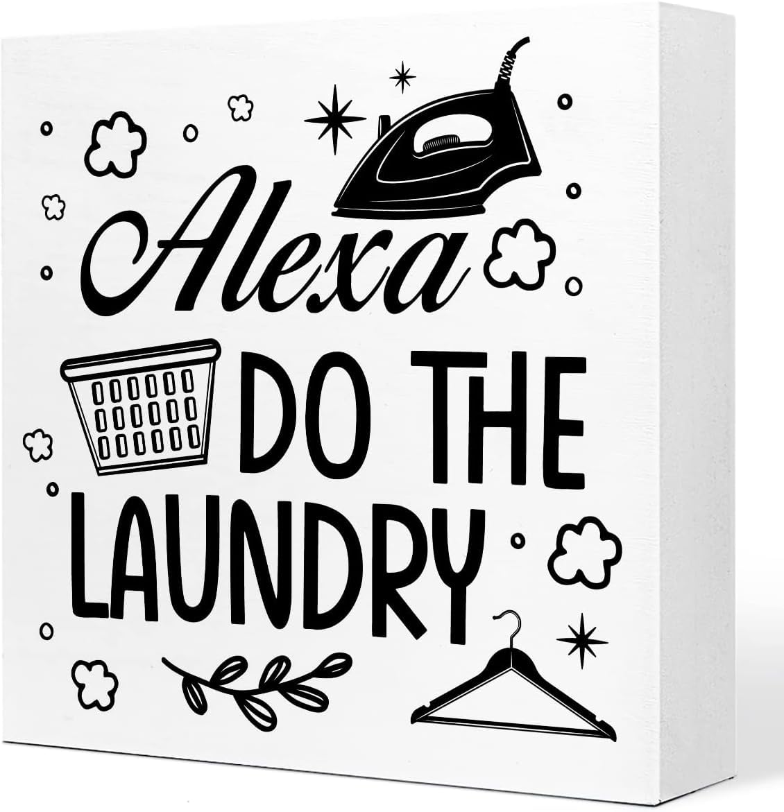 Laundry Room Box Sign 5x5 Inch Rustic Wood Farmhouse Decor
