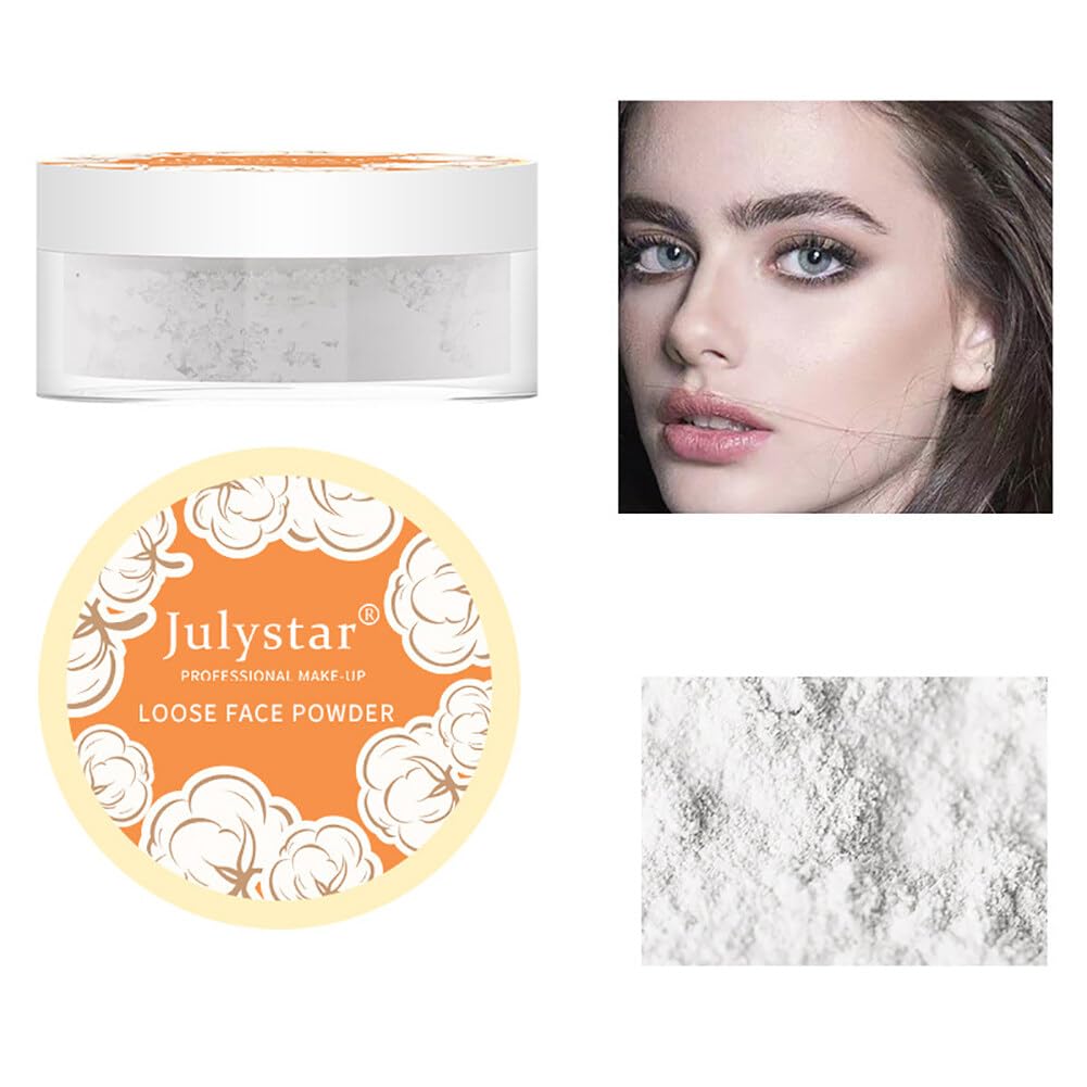 2Pcs High Definition Powder, Loose Powder, Long-Lasting, Masks Fine Lines & Imperfections, Smooths Minimizes Pores Creates Setting Powder Soft Focus Effect Matte Face Powder, Type 1