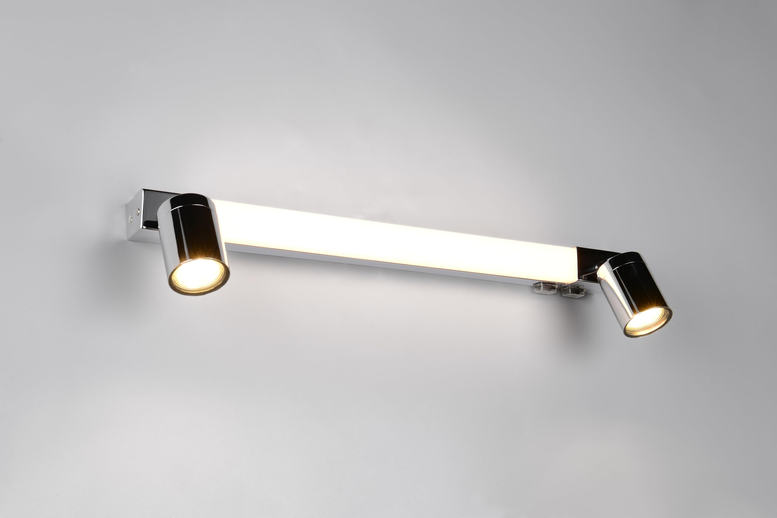 Trio Leuchten Aplique de baño LED ENRICO 281470306, metal cromado, 6,5 vatios LED, excl. 2x GU10, color de luz ajustable
