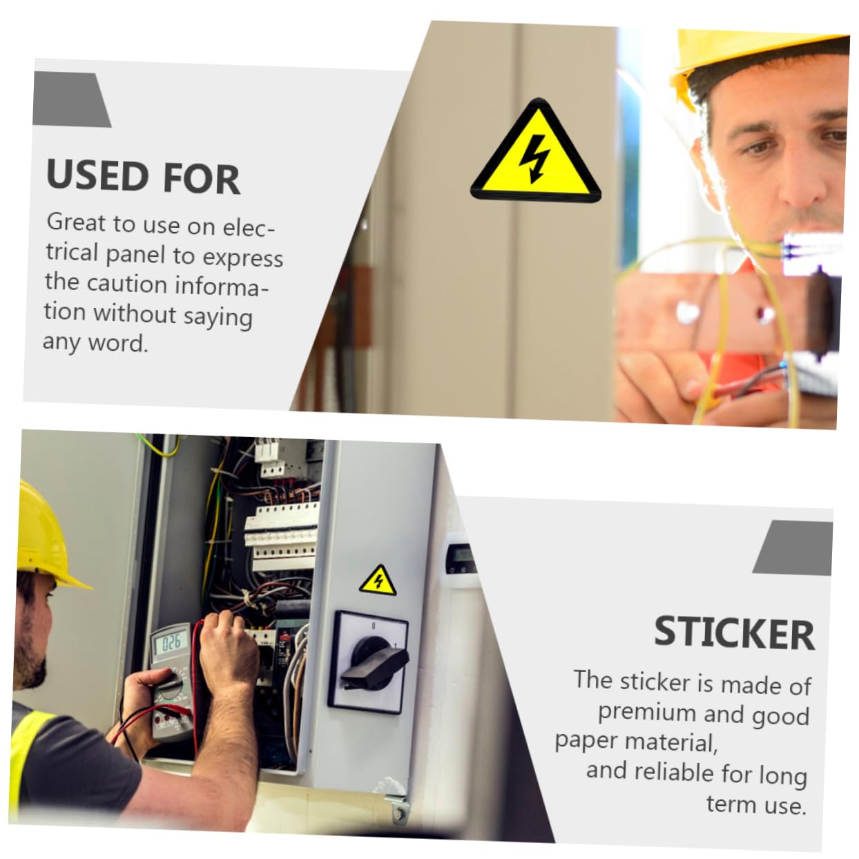 IMIKEYA 15 pièces Autocollants Avertissement Électrique Lot de Étiquettes Adhésives de Sécurité pour Équipements Signalétique Danger Électricité