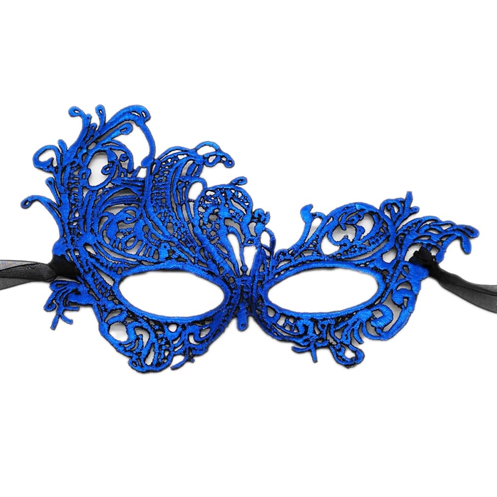 Wambere Masquerade Mask, Women's Mask, Lace Mask, Carnival Decorations, Masks for Women, Halloween Costume, Evening Dress, Dance, Ball, Party, Cosplay, Prom Accessories, Blue