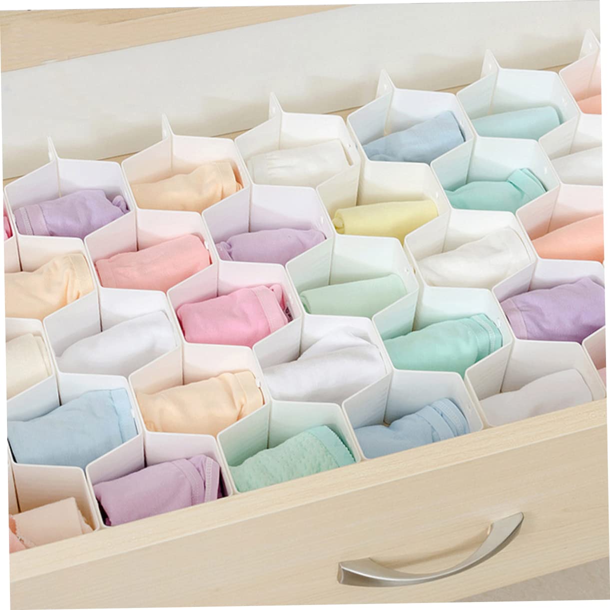 MAGICLULU Divisori Cassetto a Nido D'ape, 4 Set, Plastico Bianco | Biancheria Intima e Calze, Armadio o Comò, Struttura Componibile per Piccoli Oggetti
