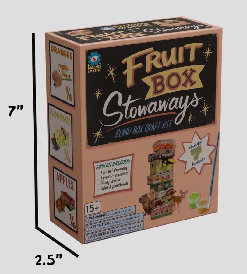 Kaleidos - Caja de frutas Stowaways DIY Craft Kit Caja ciega 6ct CDU