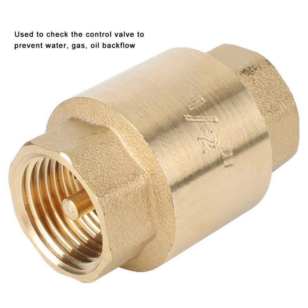 Válvulas de retención Válvula roscada latón alta precisión unidireccional sin retorno for agua Gasóleo(1Inch)