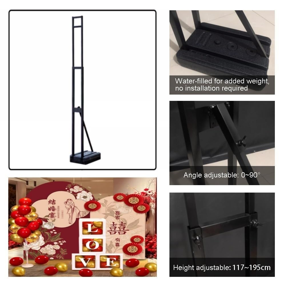 Soporte Para Carteles Con Altura Y Ángulo Ajustables, Con Base Mejorada Rellenable De Agua; Pedestal De Pie Para Señalización Publicitaria En Interiores Y Exteriores