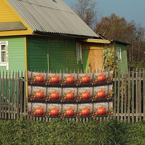 MINDBBDFJ Autumn Fall Pumpkin Print Banners And Signs For Outdoor/Indoor,Personalized Banner Customizable Parties Halloween Banner (180x90cm)4