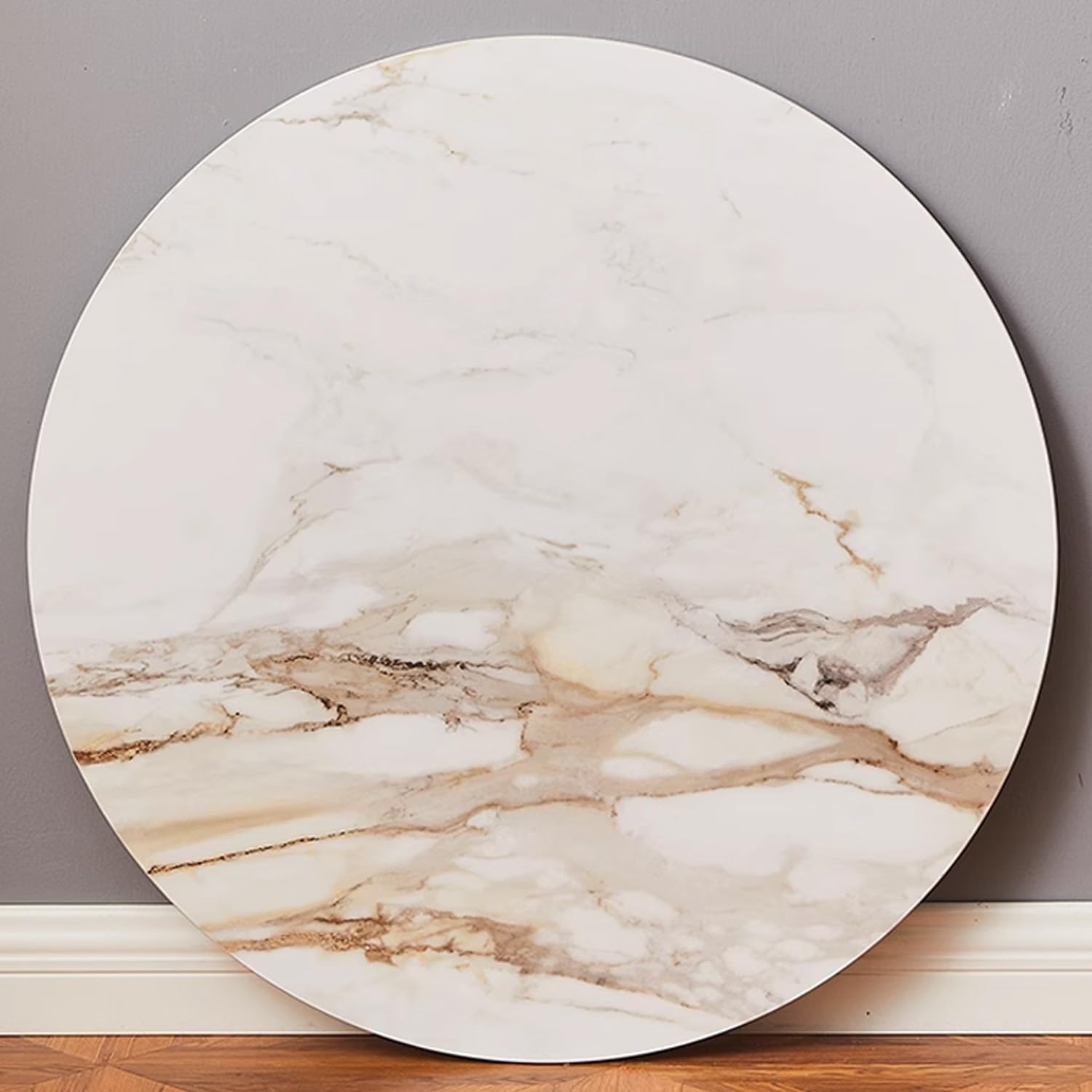 Plateau Tournant, Grande Rond Ardoise Plateau Rotatif, Résistant à la Chaleur, Réutilisable, 40cm - 100cm, Assiette De Service Rotative, pour Table à Manger De Cuisine(Gold,16in(40cm))