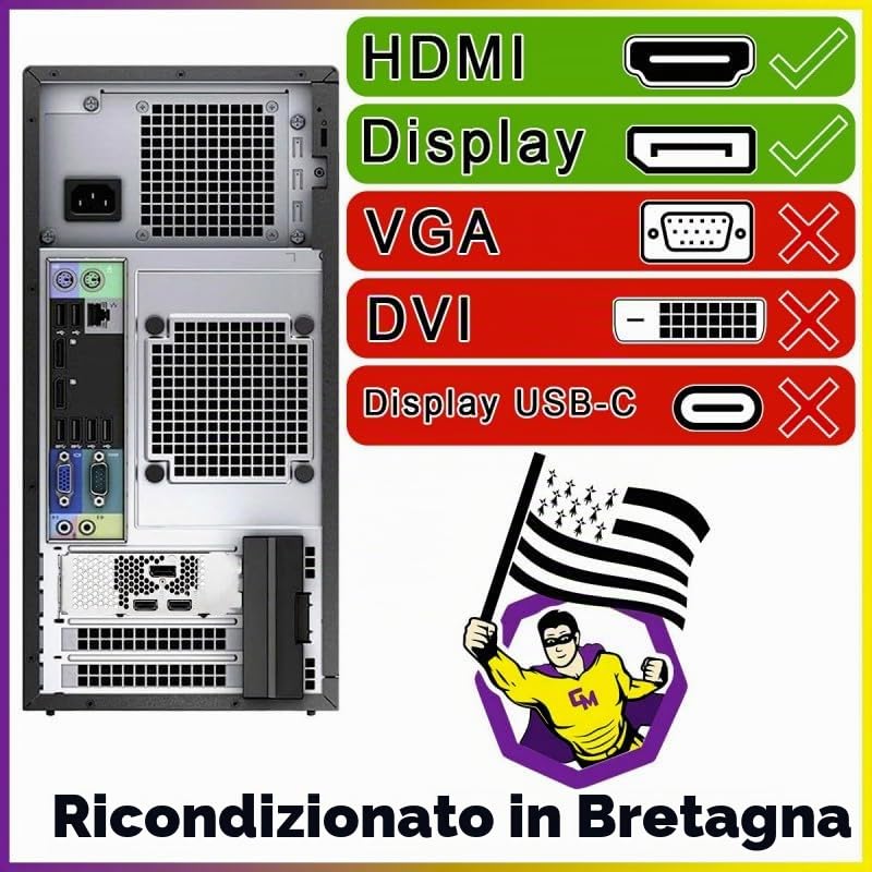 PC Dell XE2 Gaming Nvidia RTX 3050 Intel i5-4570 RAM 16GB SSD 1TB W11 WiFi (ricondizionato)