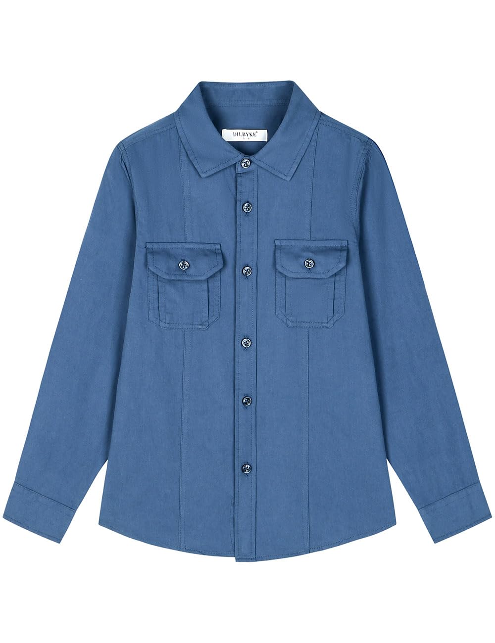 DILBYKE Camisa de vestir para niños, manga larga, uniforme, casual, formal, con botones, camisas para niños