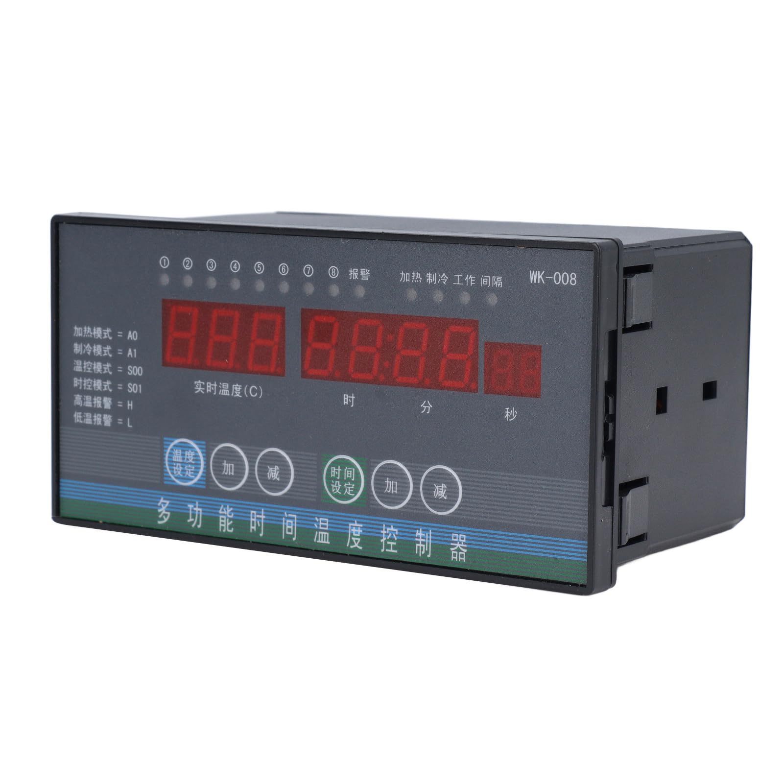 FTVOGUE Controlador de Temperatura ABS Termostato Digital 8 Salidas de relé 110 a 230 V con Sonda de 32,8 Pies ±0,5% FS para Invernadero, Granja, Incubadora, Elaboración de Cerveza, Calefacción,