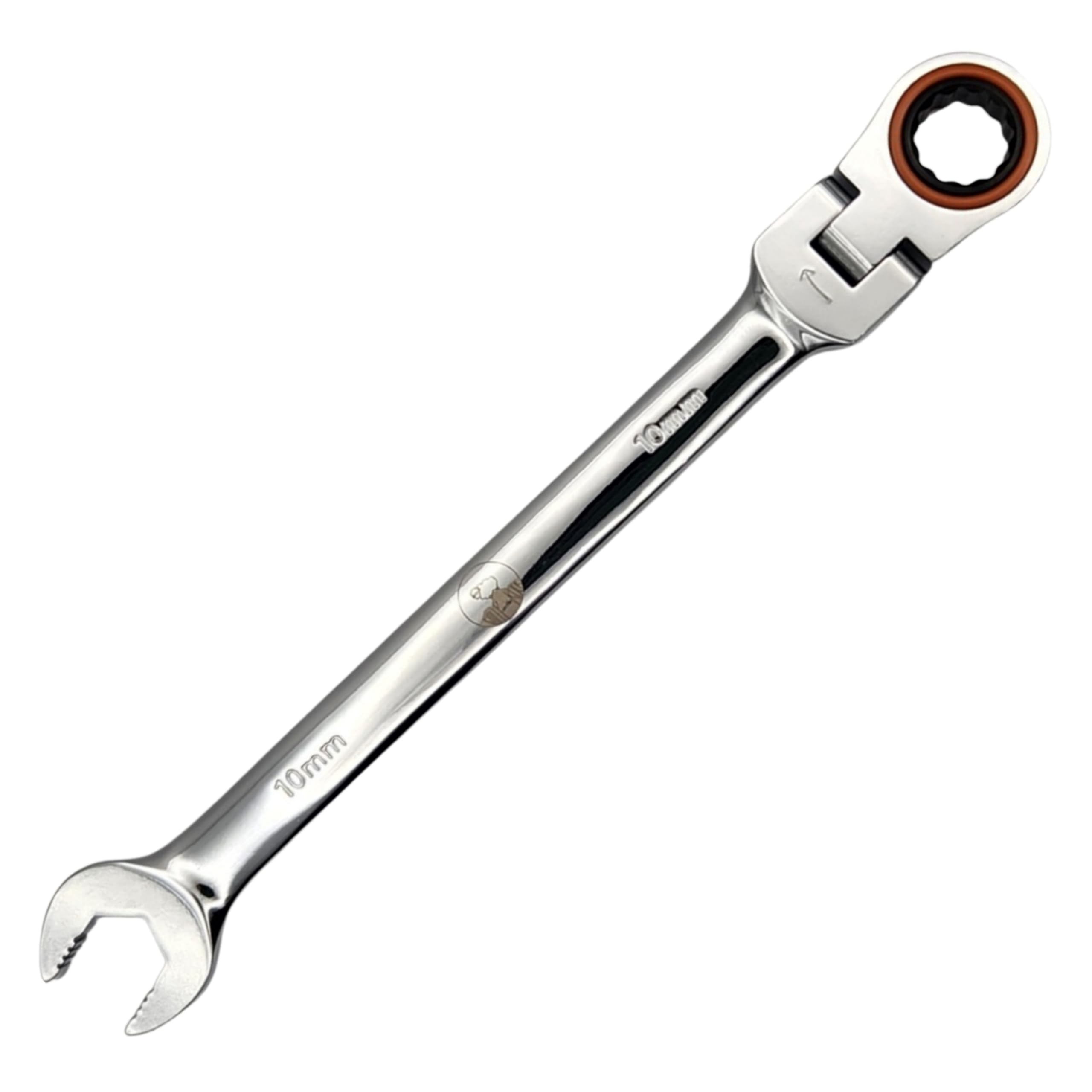 SHEEP on the ROCK 100-Tooth 3.6 ° Swing arc. X10 Torque. Flex Head Ratchet Wrench. 10mm. Smooth Reverse. Chrome Vanadium. V-Type Open End with Anti-Slip.