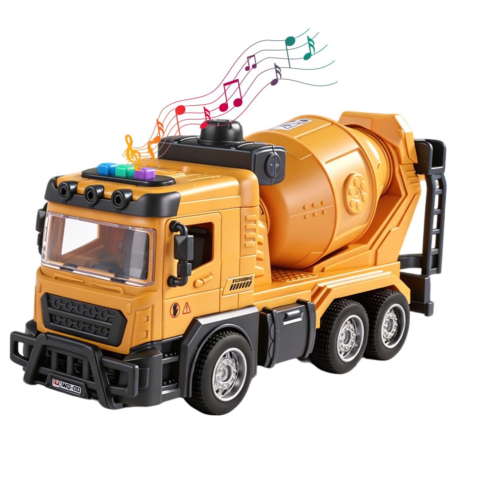 Electric Construction Engineering Truck Car, Push-and-Go Vehicle for Boys