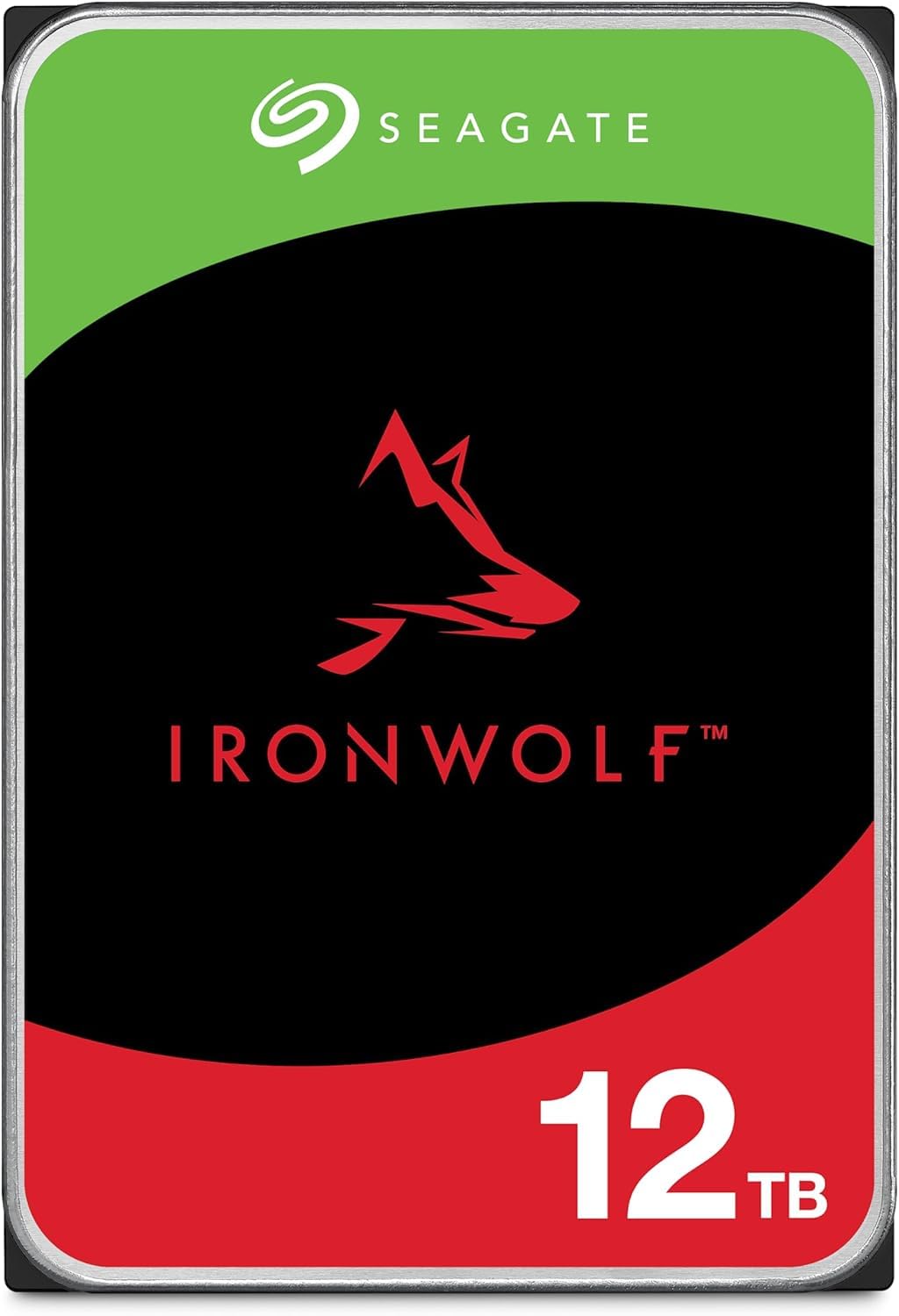 Seagate IronWolf 12TB, NAS, Internal Hard Drive, CMR, 3.5 Inch, SATA, 6GB/s, 7.200 RPM, 256MB Cache, for RAID Network Attached Storage, Data Rescue Services, FFP (ST12000VNZ008)