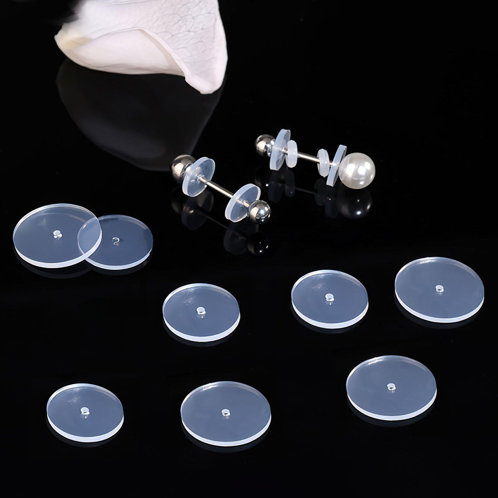 TNSLAND 60 unidades de tamaño mixto anti carne silvestre disco de carne silvestre piercing 7 mm 9 mm no pull piercing disc carne salvaje plaquetas pendientes pendientes lóbulos de la oreja parches par
