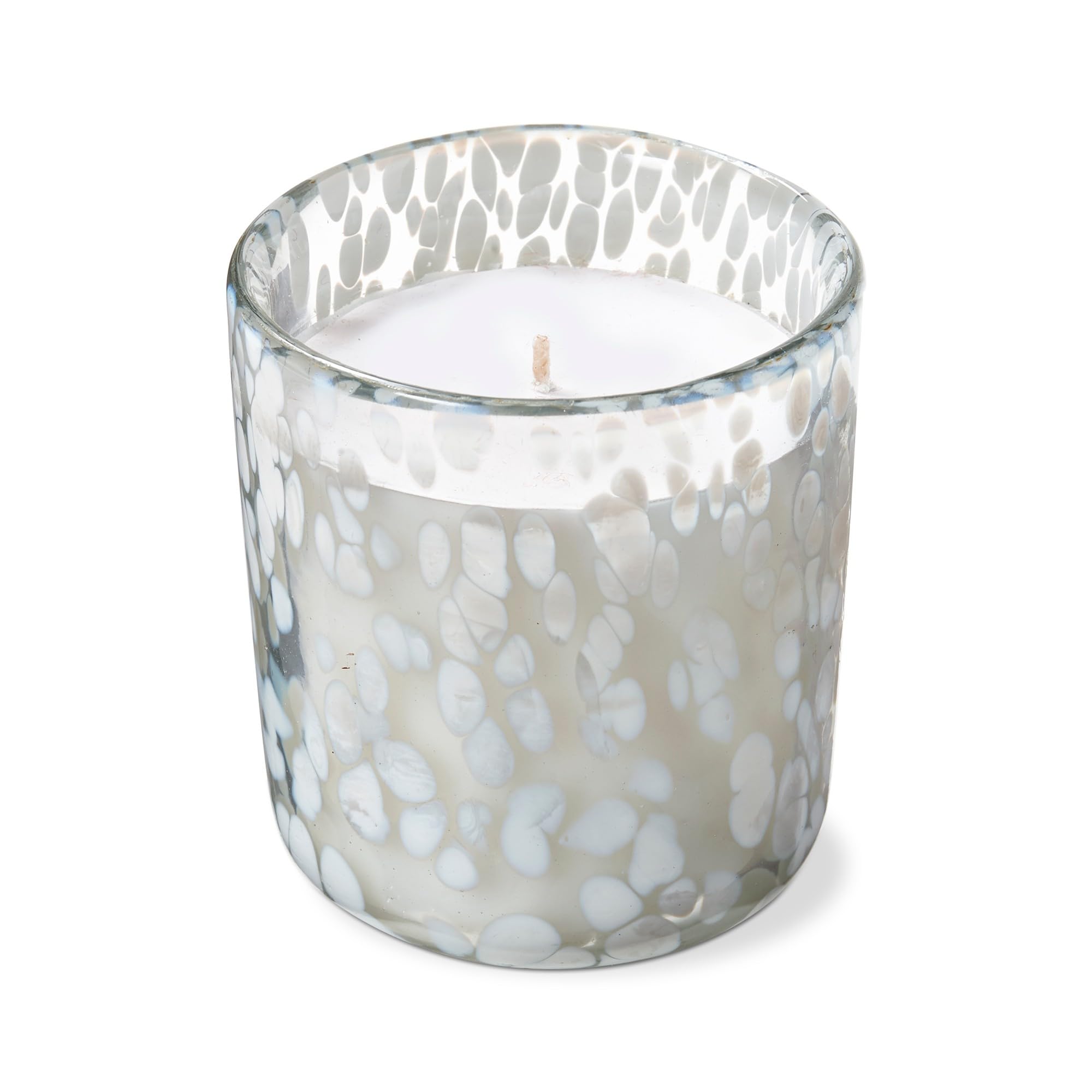 tag Confetti Scented Soy Paraffin Wax Candle with White Patterned Glass Container, 4.0L x4.0W x 4.25H, Burn Time 40 Hours White
