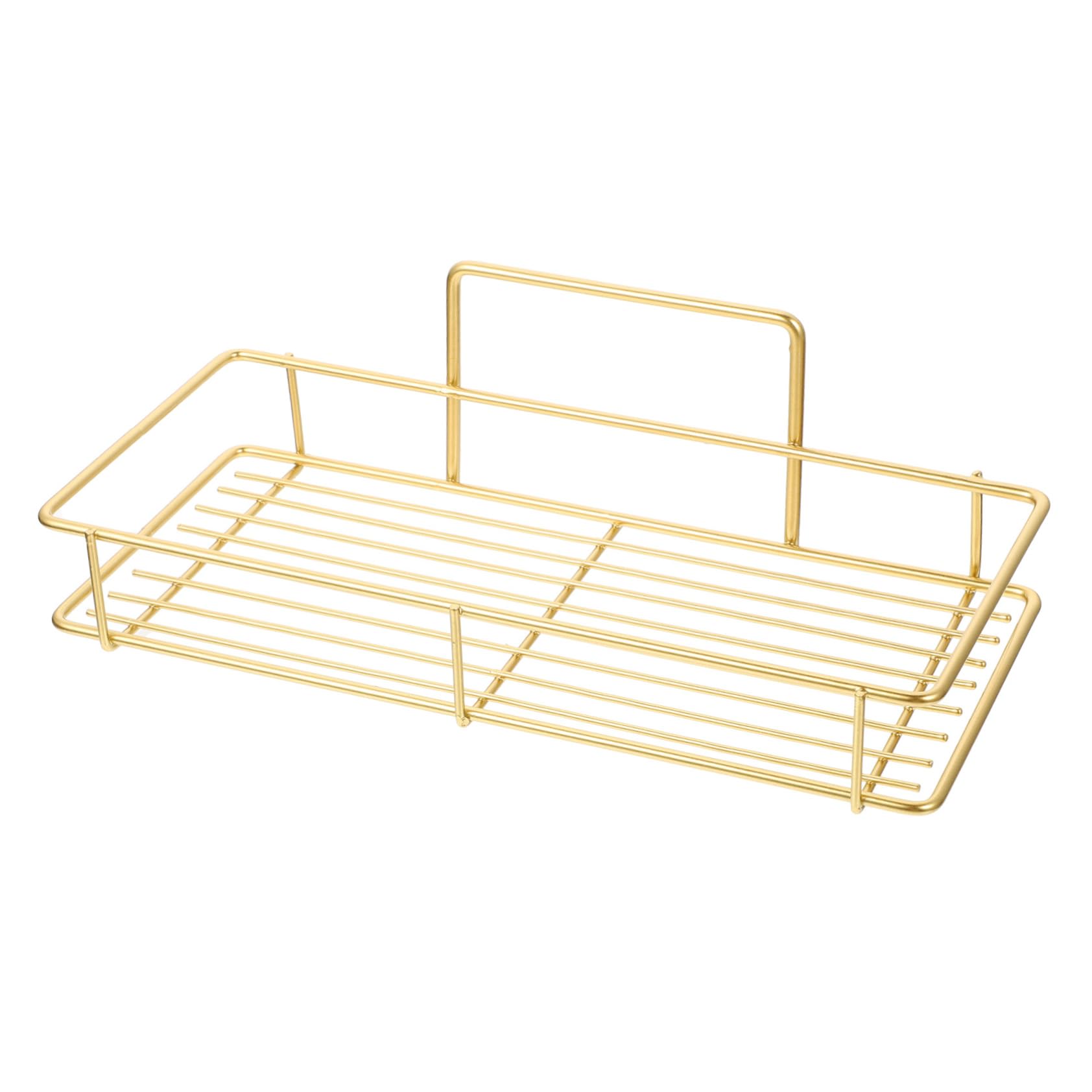 Amosfun No Drilling Wall Mounted Iron Shower Caddy Rack Bathroom Organizer with Suction Cups for Shampoo Toothpaste and